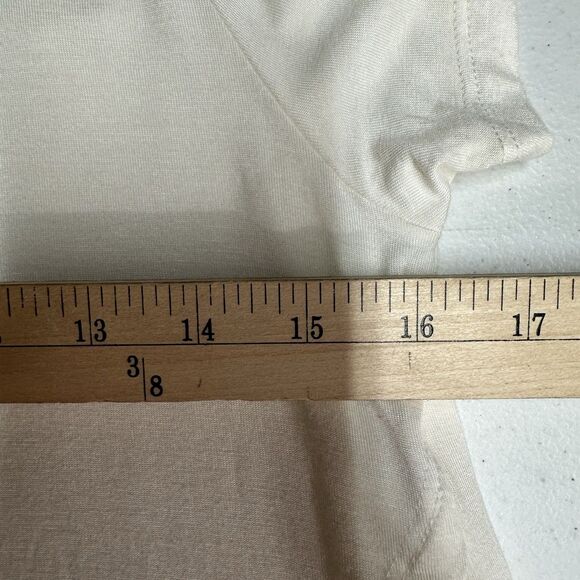 Buckle Jersey Knit Tunic Top Small Cream Casual Short Sleeve Cut out NWT - Picture 5 of 8